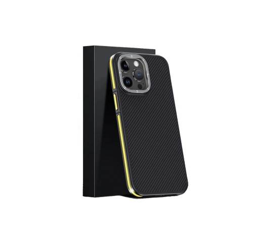 iPhone 15 Pro Max Kılıf Aramid 600D Kevlar Karbon Fiber Magsafe Kapak - Sarı iPhone 15 Pro Max Kılıf Aramid 600D Kevlar Karbon Fiber Magsafe Kapak - Sarı
