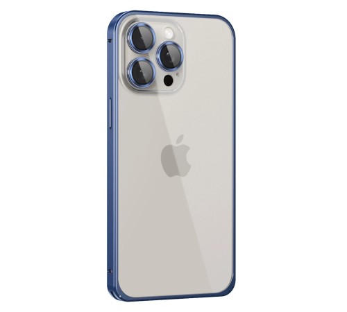 iPhone 15 Pro Metal Bumper Mat Kapak - Lacivert iPhone 15 Pro Metal Bumper Mat Kapak - Lacivert