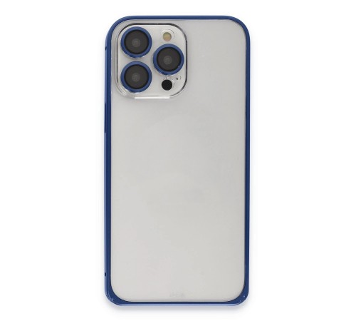 iPhone 15 Pro Metal Bumper Mat Kapak - Lacivert iPhone 15 Pro Metal Bumper Mat Kapak - Lacivert