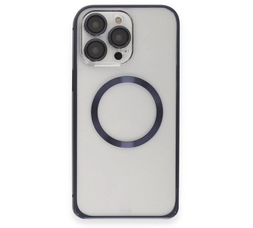 iPhone 15 Pro Kılıf Metal Bumper Magneticsafe Kapak - Lacivert iPhone 15 Pro Kılıf Metal Bumper Magneticsafe Kapak - Lacivert