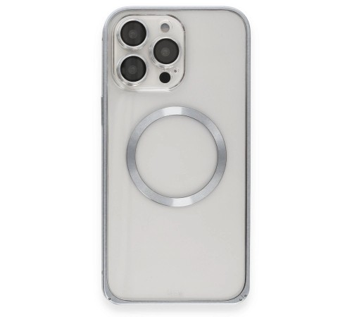 iPhone 15 Pro Kılıf Metal Bumper Magneticsafe Kapak - Gri iPhone 15 Pro Kılıf Metal Bumper Magneticsafe Kapak - Gri