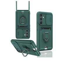 Samsung Galaxy A05S Kılıf Zuma Kartvizitli Yüzüklü Silikon - Yeşil