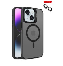 iPhone 14 Kılıf Flet Lens Magsafe Kapak - Siyah
