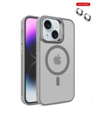 iPhone 14 Kılıf Flet Lens Magsafe Kapak - Gri