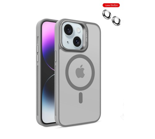 iPhone 14 Kılıf Flet Lens Magsafe Kapak - Gri iPhone 14 Kılıf Flet Lens Magsafe Kapak - Gri