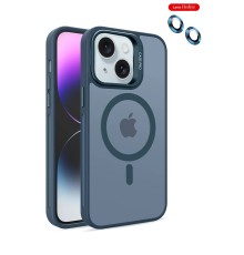 iPhone 14 Kılıf Flet Lens Magsafe Kapak - Lacivert