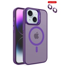 iPhone 14 Kılıf Flet Lens Magsafe Kapak - Derin Mor