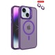 iPhone 14 Kılıf Flet Lens Magsafe Kapak - Derin Mor