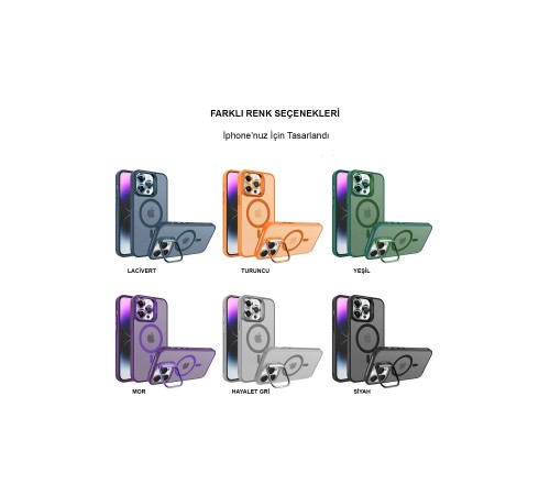iPhone 14 Pro Kılıf Flet Lens Magsafe Kapak - Koyu Yeşil iPhone 14 Pro Kılıf Flet Lens Magsafe Kapak - Koyu Yeşil