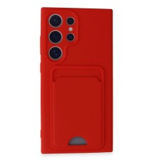 Samsung Galaxy S24 Ultra Kılıf Kelvin Kartvizitli Silikon - Kırmızı