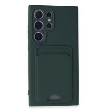 Samsung Galaxy S24 Ultra Kılıf Kelvin Kartvizitli Silikon - Koyu Yeşil