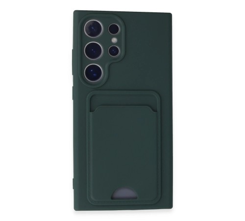 Samsung Galaxy S24 Ultra Kılıf Kelvin Kartvizitli Silikon - Koyu Yeşil Samsung Galaxy S24 Ultra Kılıf Kelvin Kartvizitli Silikon - Koyu Yeşil