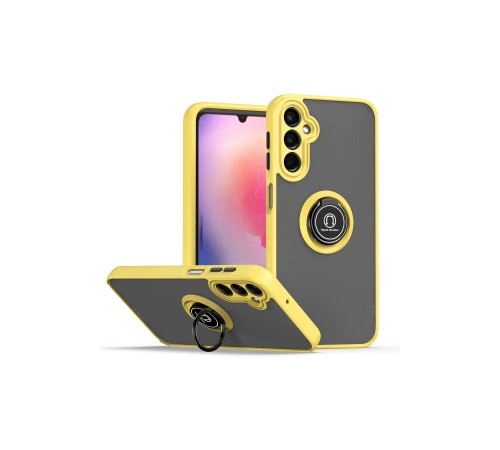 Samsung Galaxy A05S Kılıf Montreal Yüzüklü Silikon Kapak - Sarı Samsung Galaxy A05S Kılıf Montreal Yüzüklü Silikon Kapak - Sarı