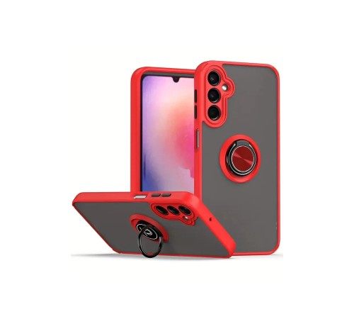 Samsung Galaxy A05S Kılıf Montreal Yüzüklü Silikon Kapak - Kırmızı Samsung Galaxy A05S Kılıf Montreal Yüzüklü Silikon Kapak - Kırmızı