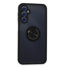 Samsung Galaxy M34 5G Kılıf Montreal Yüzüklü Silikon Kapak - Siyah