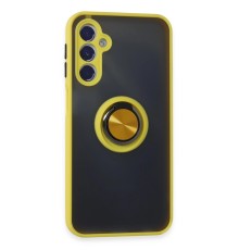 Samsung Galaxy M34 5G Kılıf Montreal Yüzüklü Silikon Kapak - Sarı