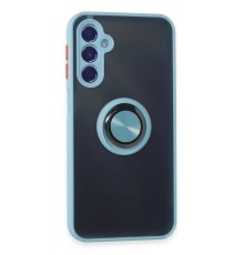 Samsung Galaxy M34 5G Kılıf Montreal Yüzüklü Silikon Kapak - Buz Mavi