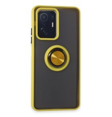 Xiaomi Mi 11T Pro Kılıf Montreal Yüzüklü Silikon Kapak - Sarı