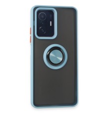 Xiaomi Mi 11T Pro Kılıf Montreal Yüzüklü Silikon Kapak - Buz Mavi