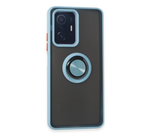 Xiaomi Mi 11T Pro Kılıf Montreal Yüzüklü Silikon Kapak - Buz Mavi