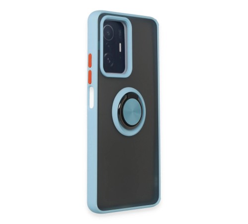 Xiaomi Mi 11T Pro Kılıf Montreal Yüzüklü Silikon Kapak - Buz Mavi