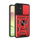 Samsung Galaxy A25 5G Kılıf Pars Lens Yüzüklü Silikon - Kırmızı