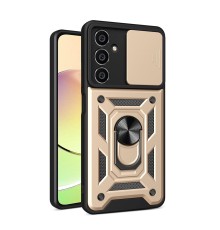 Samsung Galaxy A25 5G Kılıf Pars Lens Yüzüklü Silikon - Gold
