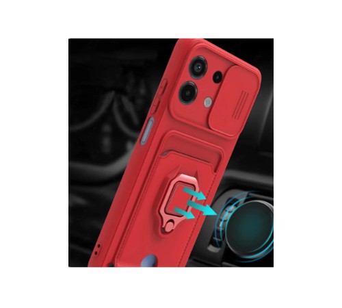 Xiaomi Redmi Note 13 4G Kılıf Zuma Kartvizitli Yüzüklü Silikon - Kırmızı Xiaomi Redmi Note 13 4G Kılıf Zuma Kartvizitli Yüzüklü Silikon - Kırmızı