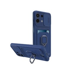 Xiaomi Redmi Note 13 4G Kılıf Zuma Kartvizitli Yüzüklü Silikon - Lacivert