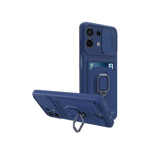 Xiaomi Redmi Note 13 4G Kılıf Zuma Kartvizitli Yüzüklü Silikon - Lacivert Xiaomi Redmi Note 13 4G Kılıf Zuma Kartvizitli Yüzüklü Silikon - Lacivert