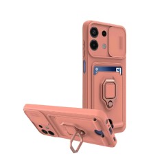 Xiaomi Redmi Note 13 4G Kılıf Zuma Kartvizitli Yüzüklü Silikon - Pembe