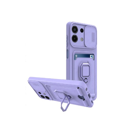 Xiaomi Redmi Note 13 4G Kılıf Zuma Kartvizitli Yüzüklü Silikon - Lila Xiaomi Redmi Note 13 4G Kılıf Zuma Kartvizitli Yüzüklü Silikon - Lila