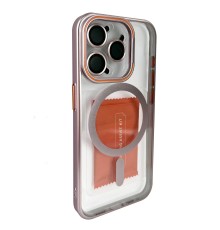 iPhone 15 Pro Max Crown Lens Standlı Magsafe Kapak - Pembe