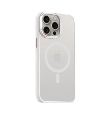 Movenchy iPhone 15 Pro Kılıf Radyant Magsafe Kapak - Beyaz