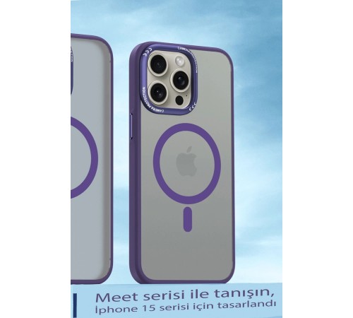 Movenchy iPhone 15 Pro Kılıf Radyant Magsafe Kapak - Derin Mor Movenchy iPhone 15 Pro Kılıf Radyant Magsafe Kapak - Derin Mor