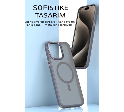 Movenchy iPhone 15 Pro Kılıf Radyant Magsafe Kapak - Derin Mor Movenchy iPhone 15 Pro Kılıf Radyant Magsafe Kapak - Derin Mor