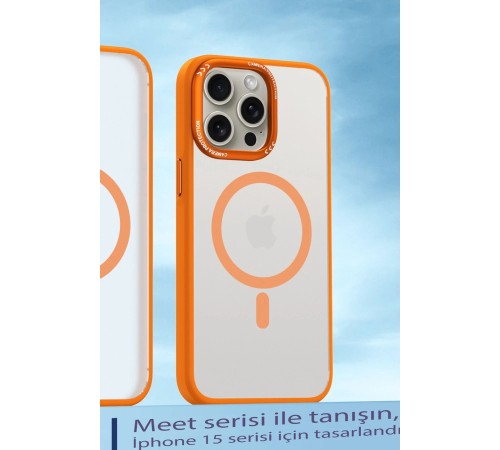 Movenchy iPhone 15 Pro Max Kılıf Radyant Magsafe Kapak - Turuncu Movenchy iPhone 15 Pro Max Kılıf Radyant Magsafe Kapak - Turuncu