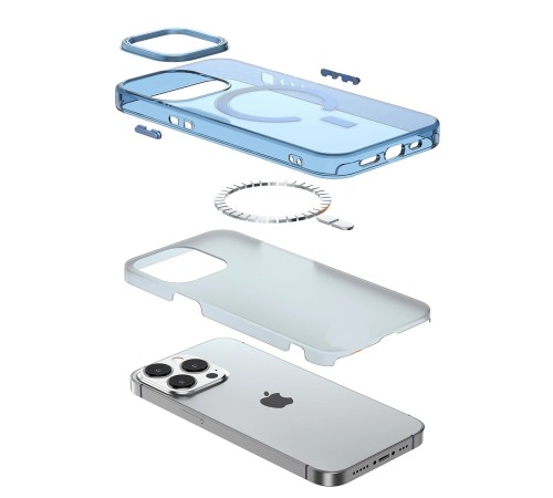 iPhone 13 Pro Kılıf Troy Magsafe Kapak - Mavi iPhone 13 Pro Kılıf Troy Magsafe Kapak - Mavi