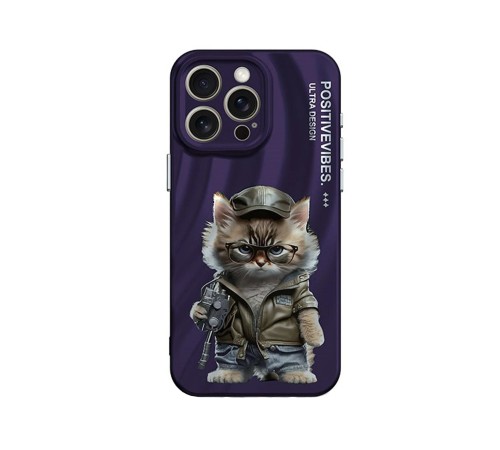 iPhone 14 Pro Kılıf Crew Desenli Kapak - Kedi - 2 iPhone 14 Pro Kılıf Crew Desenli Kapak - Kedi - 2
