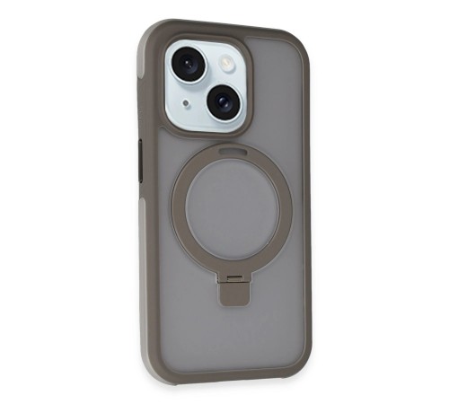 iPhone 15 Zorda Airbag Magsafe Standlı Kapak - Titan Gri iPhone 15 Zorda Airbag Magsafe Standlı Kapak - Titan Gri