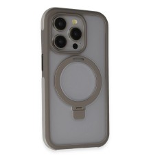 iPhone 15 Pro Zorda Airbag Magsafe Standlı Kapak - Titan Gri