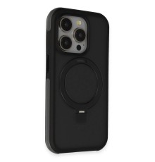 iPhone 15 Pro Max Zorda Airbag Magsafe Standlı Kapak - Siyah