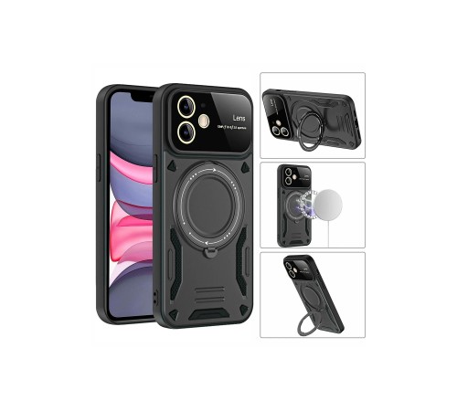 iPhone 11 Kılıf Joy Lens Standlı Kapak - Lacivert iPhone 11 Kılıf Joy Lens Standlı Kapak - Lacivert