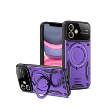 iPhone 11 Kılıf Joy Lens Standlı Kapak - Mor