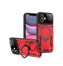 iPhone 11 Kılıf Joy Lens Standlı Kapak - Kırmızı