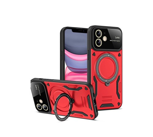 iPhone 11 Kılıf Joy Lens Standlı Kapak - Kırmızı
