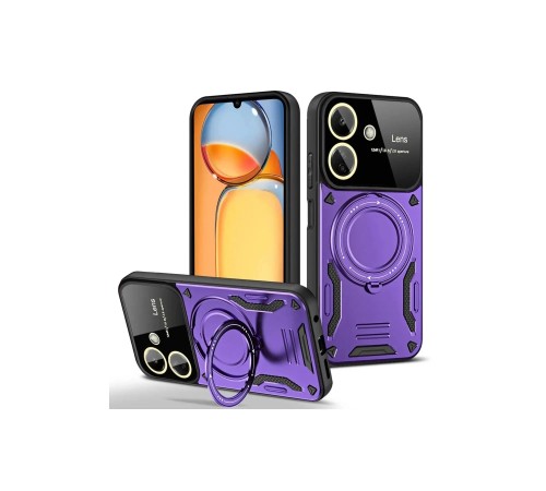 Xiaomi Redmi 13C Kılıf Joy Lens Standlı Kapak - Mor Xiaomi Redmi 13C Kılıf Joy Lens Standlı Kapak - Mor