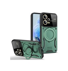 Xiaomi Redmi Note 12 Pro 5G Kılıf Joy Lens Standlı Kapak - Koyu Yeşil