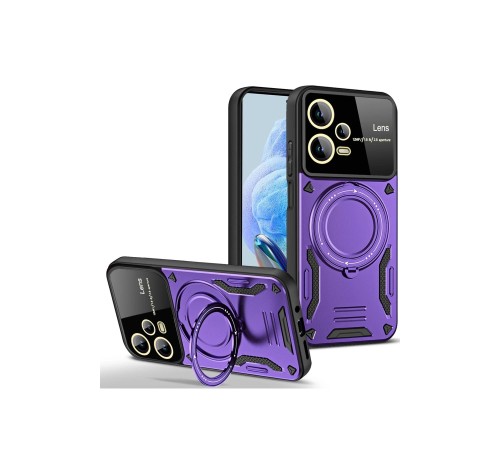 Xiaomi Redmi Note 12 Pro 5G Kılıf Joy Lens Standlı Kapak - Mor Xiaomi Redmi Note 12 Pro 5G Kılıf Joy Lens Standlı Kapak - Mor
