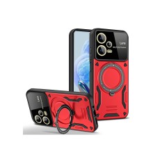 Xiaomi Redmi Note 12 Pro 5G Kılıf Joy Lens Standlı Kapak - Kırmızı